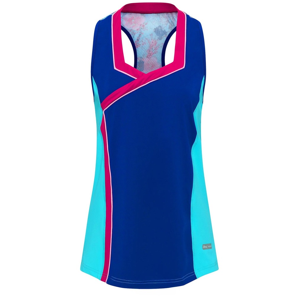 Crowned Athletics Honorable Princess Mulan Flow Tank Women XS Blue Disneybound